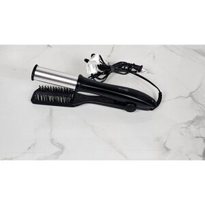 InStyler Rotating Iron Hair Straightener Curler 1.25 Inch Barrel Black Silver